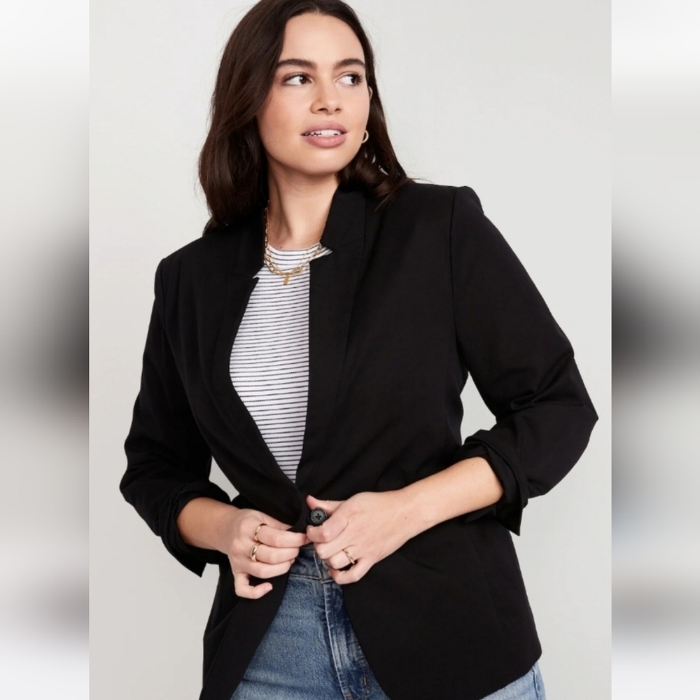 Old Navy 100% Linen Blazer Black (Deadstock 2005) XLarge